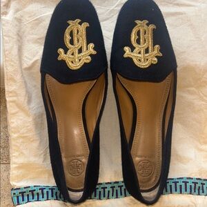 Tory Burch Blue and Gold Women's Loafers